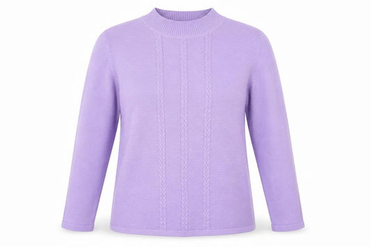 Womens UK Size M Isle Purple Pullover Jumper