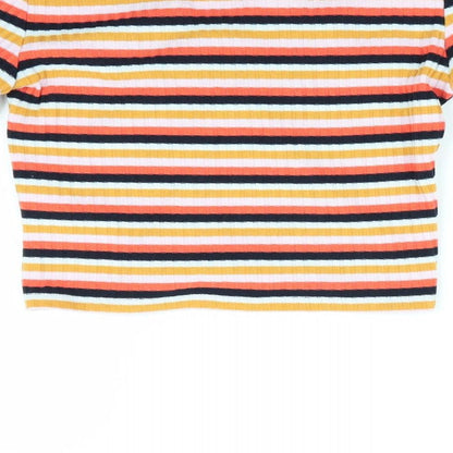 Primark Womens Orange Striped  Pullover Jumper Size 8
