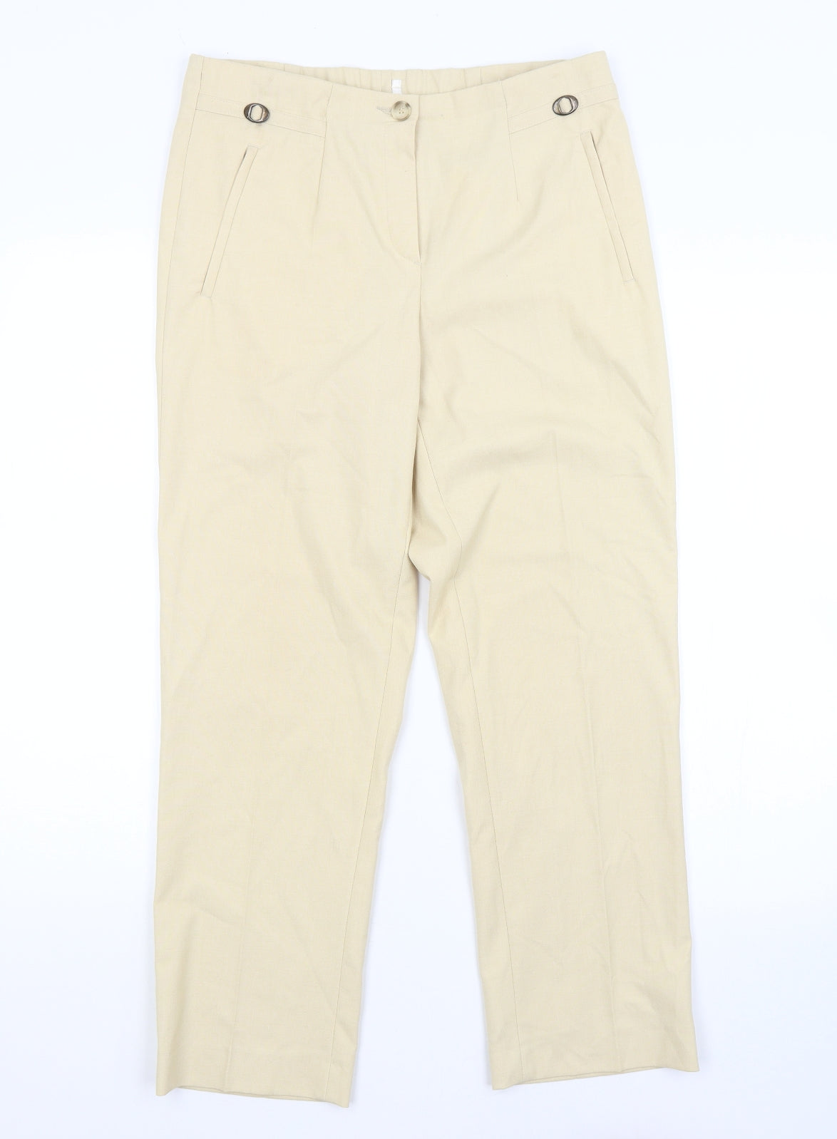 Womens UK Size M Preworn Regular Fit  Yellow Trousers