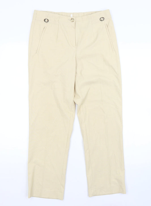 Womens UK Size M Preworn Regular Fit  Yellow Trousers