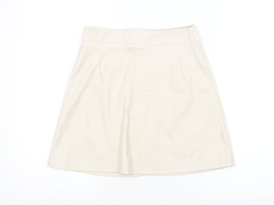 PRETTYLITTLETHING Womens Beige   A-Line Skirt Size 8