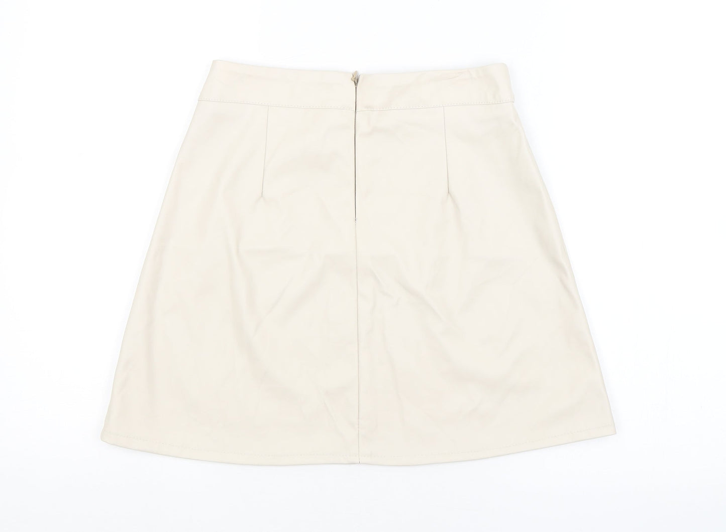 PRETTYLITTLETHING Womens Beige   A-Line Skirt Size 8
