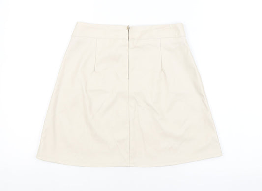 PRETTYLITTLETHING Womens Beige   A-Line Skirt Size 8