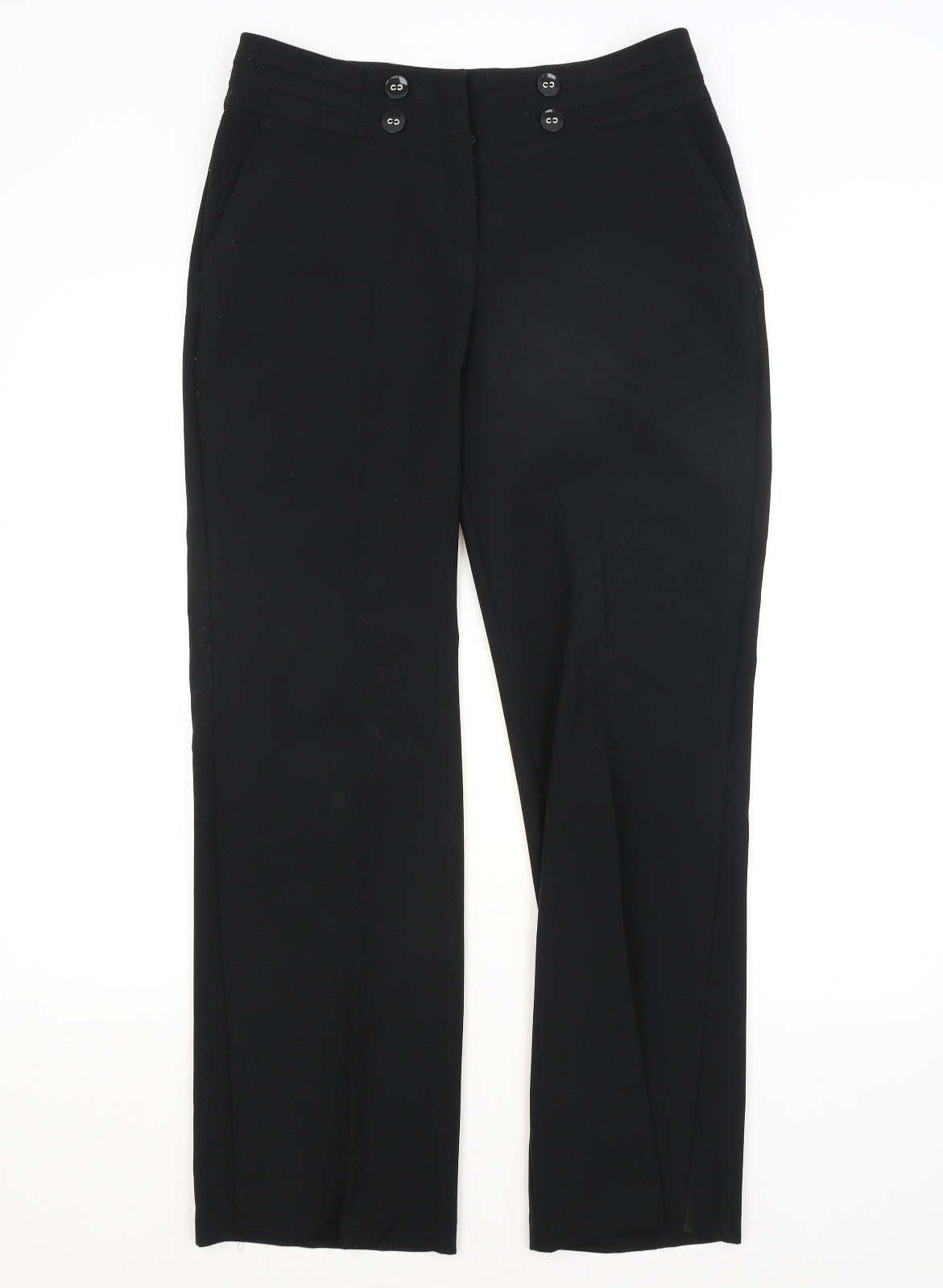 Womens UK Size 10 BHS Regular Fit  Black Trousers