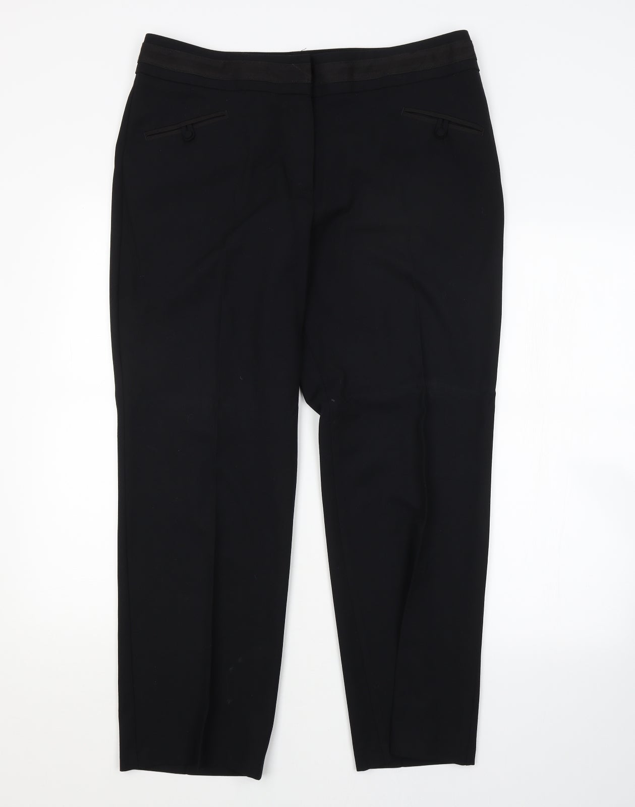 Womens UK Size  Preworn Regular Fit  Black Trousers