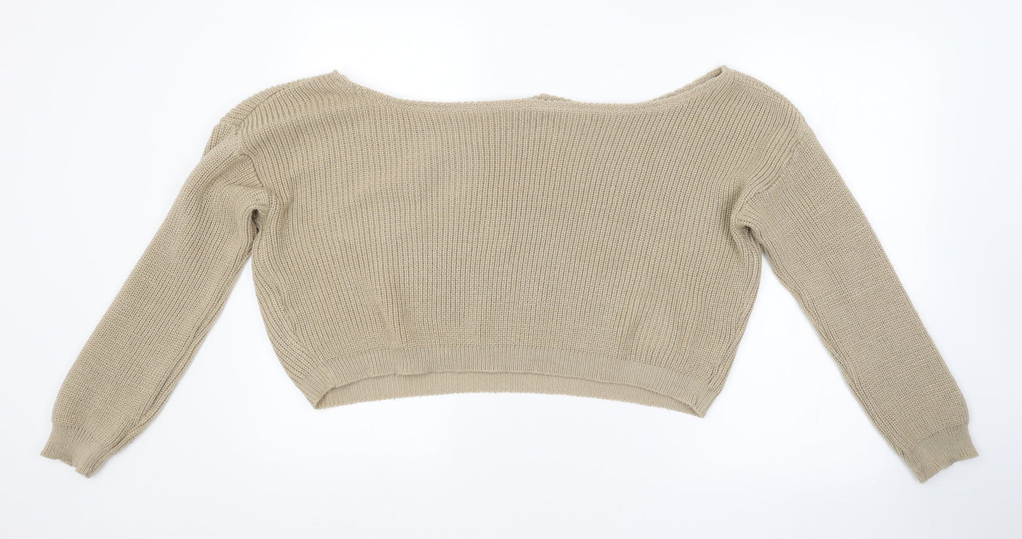 Womens UK Size L PRETTYLITTLETHING Brown Pullover Jumper