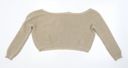 Womens UK Size L PRETTYLITTLETHING Brown Pullover Jumper