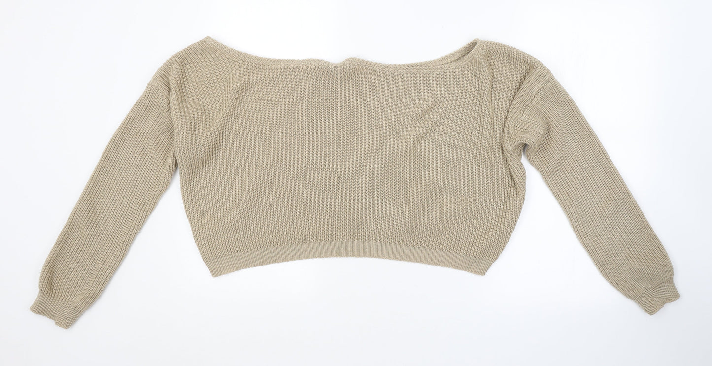 Womens UK Size L PRETTYLITTLETHING Brown Pullover Jumper