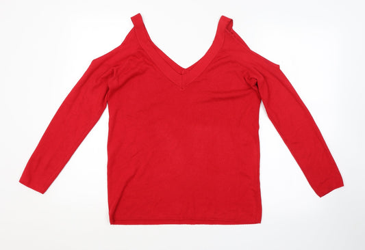 Womens UK Size 14 Preworn Red Pullover Jumper