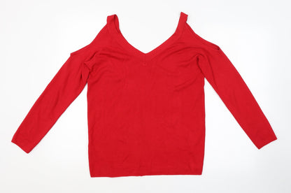 Womens UK Size 14 Preworn Red Pullover Jumper