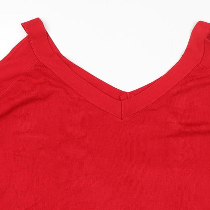 Womens UK Size 14 Preworn Red Pullover Jumper