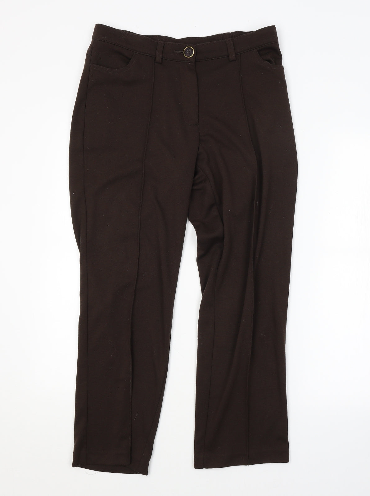 Womens UK Size 10 M&S Regular Fit  Brown Trousers