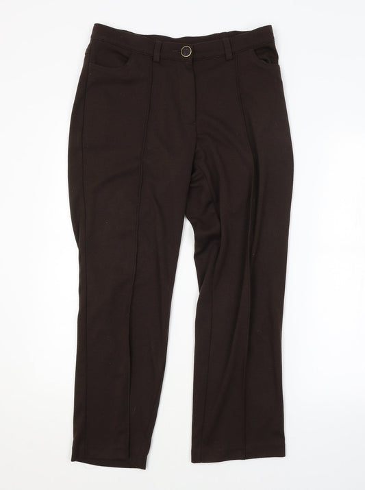 Womens UK Size 10 M&S Regular Fit  Brown Trousers