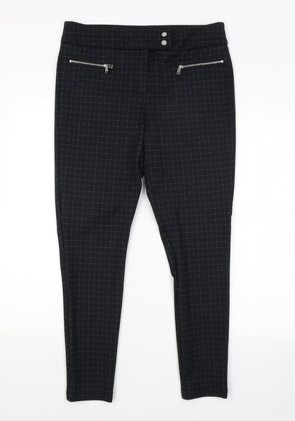 George Womens Black Check  Trousers   L26 in