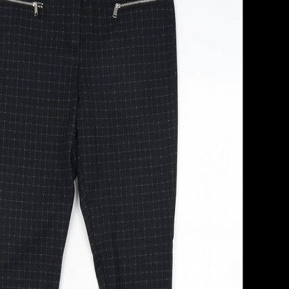 George Womens Black Check  Trousers   L26 in