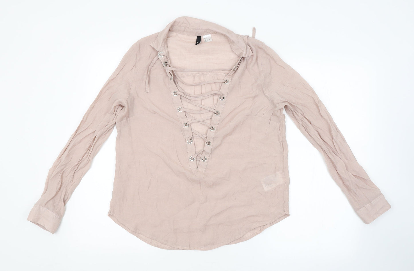 Womens UK Size 8 H&M Pink Basic Blouse