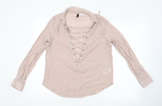Womens UK Size 8 H&M Pink Basic Blouse