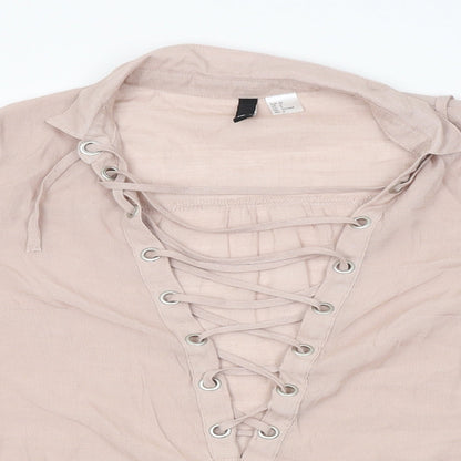 Womens UK Size 8 H&M Pink Basic Blouse
