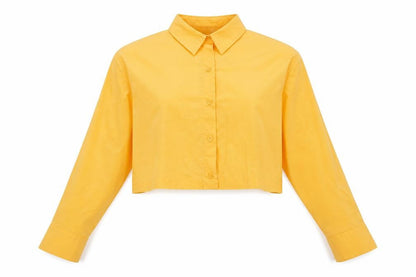 H&M Womens Orange   Cropped Button-Up Size M