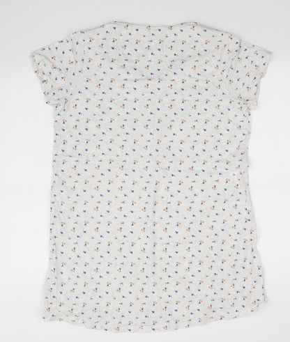 M&S Womens White Floral  Top Nightshirt Size 16