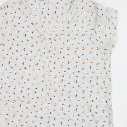 M&S Womens White Floral  Top Nightshirt Size 16