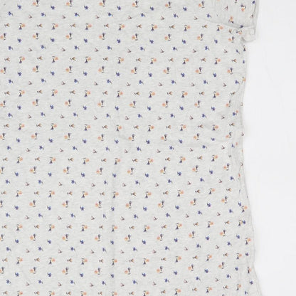 M&S Womens White Floral  Top Nightshirt Size 16