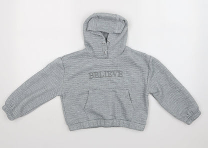Primark Girls Grey   Pullover Hoodie Size 9-10 Years