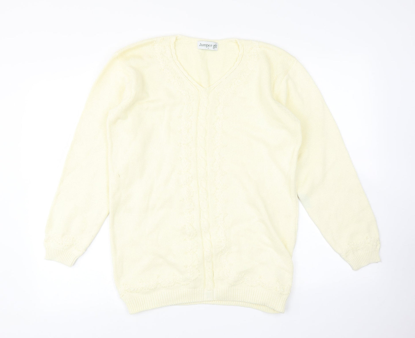 Womens UK Size S Jumper Yellow Pullover Jumper