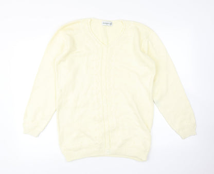 Womens UK Size S Jumper Yellow Pullover Jumper