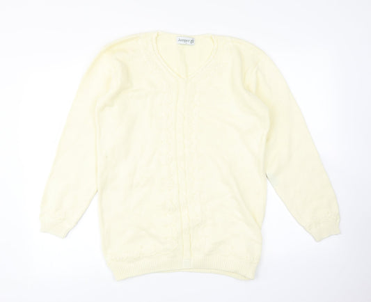 Womens UK Size S Jumper Yellow Pullover Jumper
