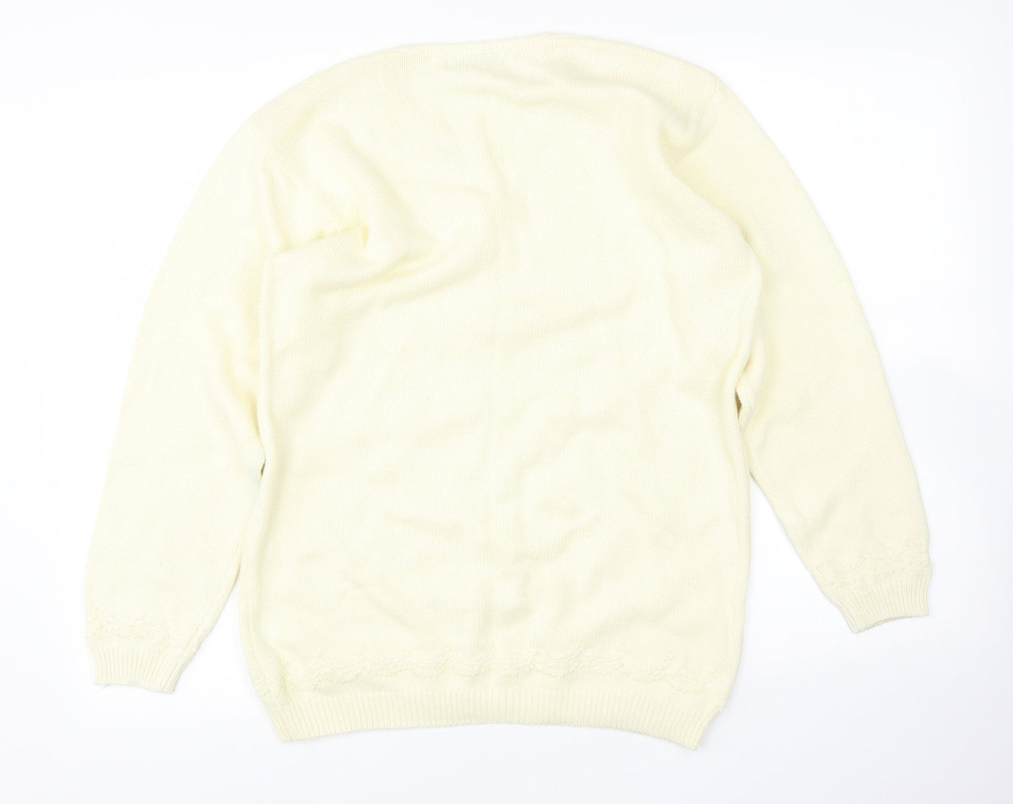 Womens UK Size S Jumper Yellow Pullover Jumper