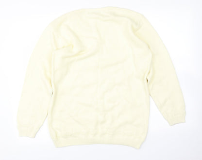 Womens UK Size S Jumper Yellow Pullover Jumper