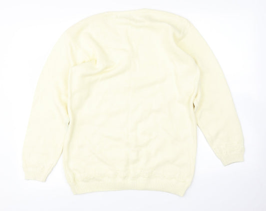 Womens UK Size S Jumper Yellow Pullover Jumper