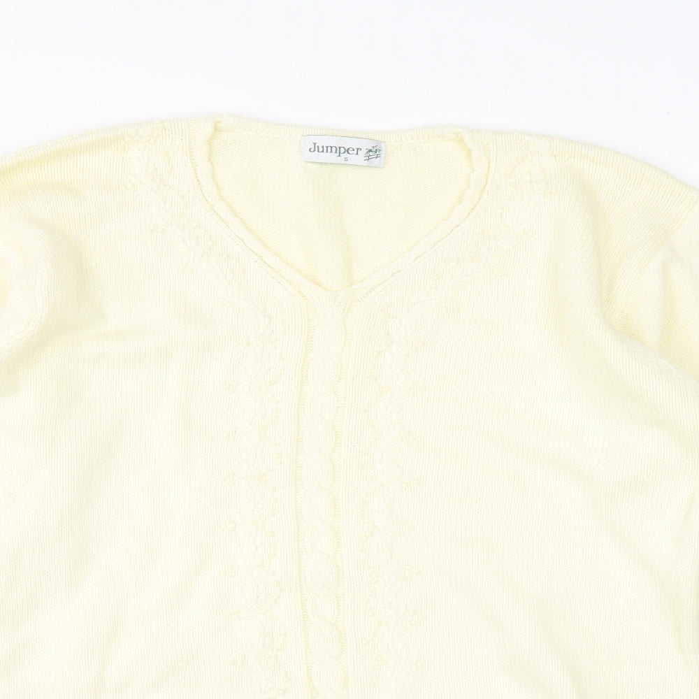 Womens UK Size S Jumper Yellow Pullover Jumper