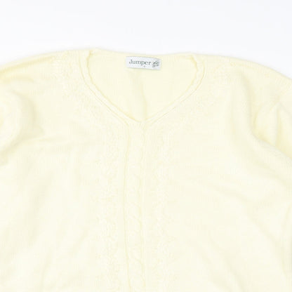 Womens UK Size S Jumper Yellow Pullover Jumper