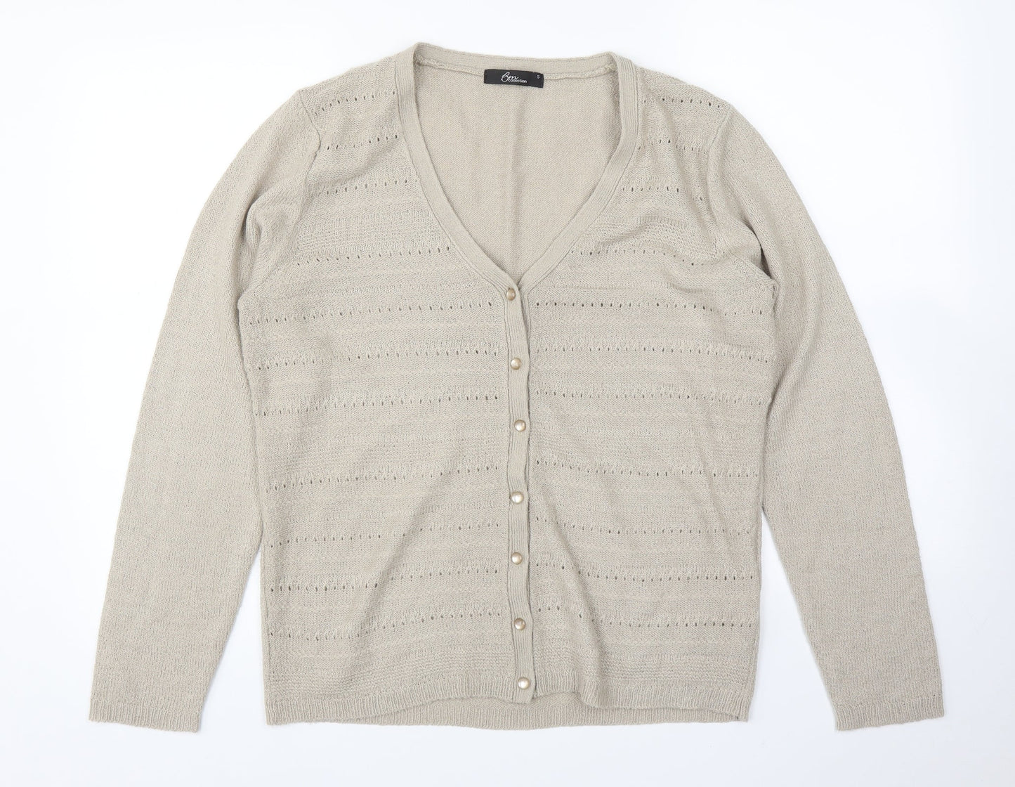 Womens UK Size S BM Beige Cardigan Jumper