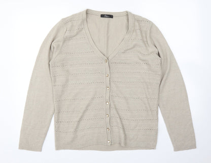 Womens UK Size S BM Beige Cardigan Jumper