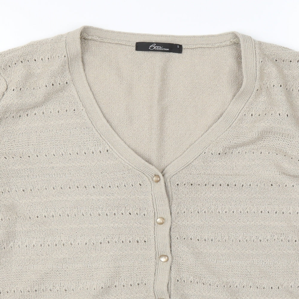Womens UK Size S BM Beige Cardigan Jumper