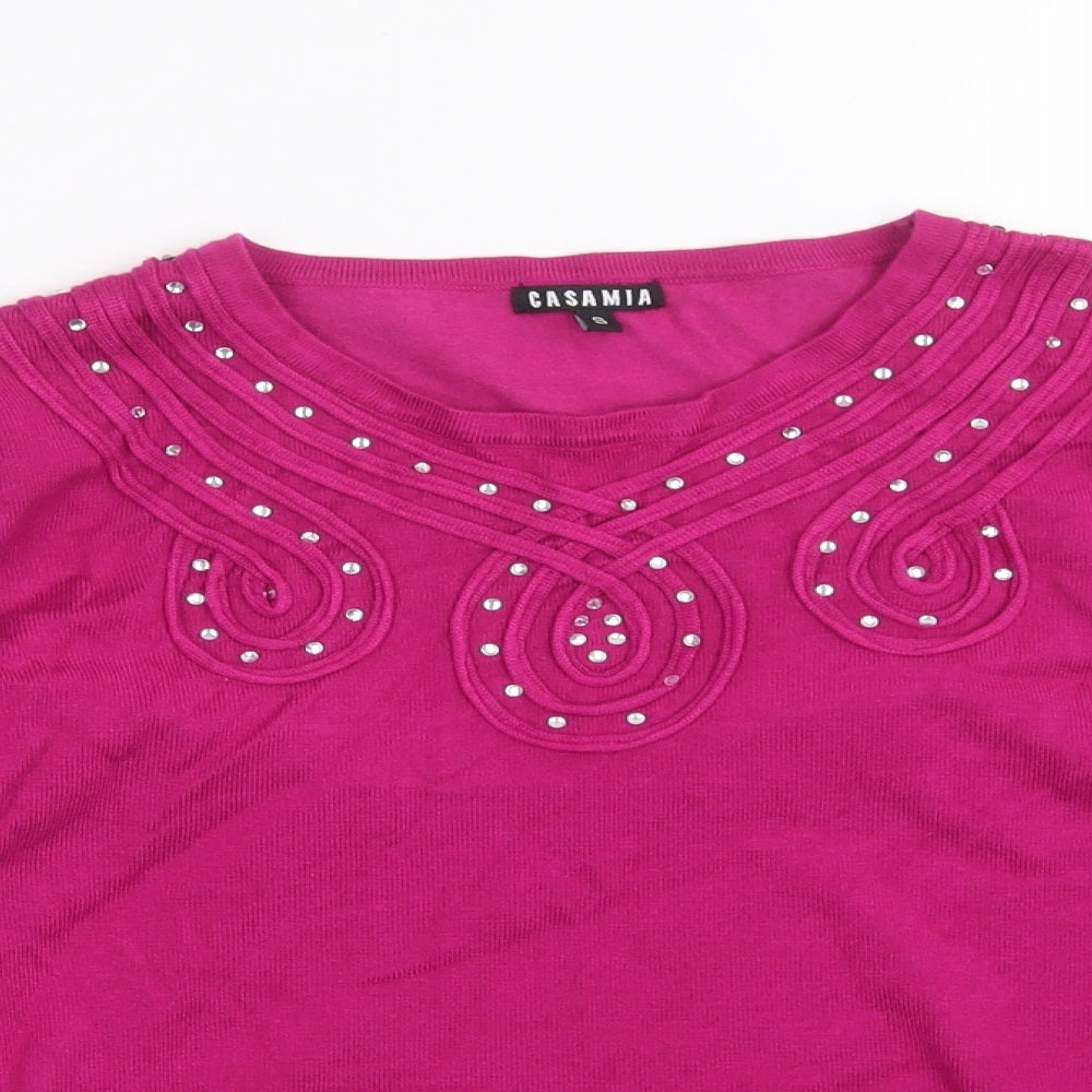 Womens UK Size S Casamia Pink Pullover Jumper
