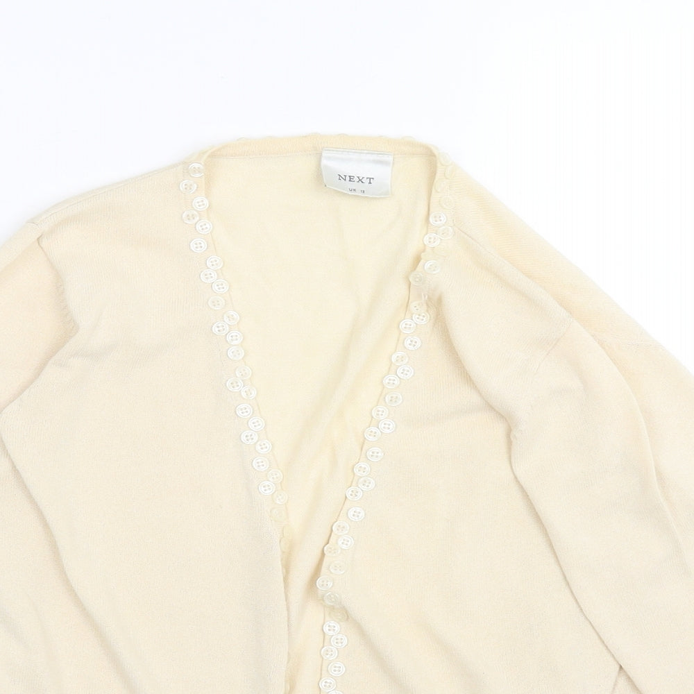 Womens UK Size 12 NEXT Beige Cardigan Jumper