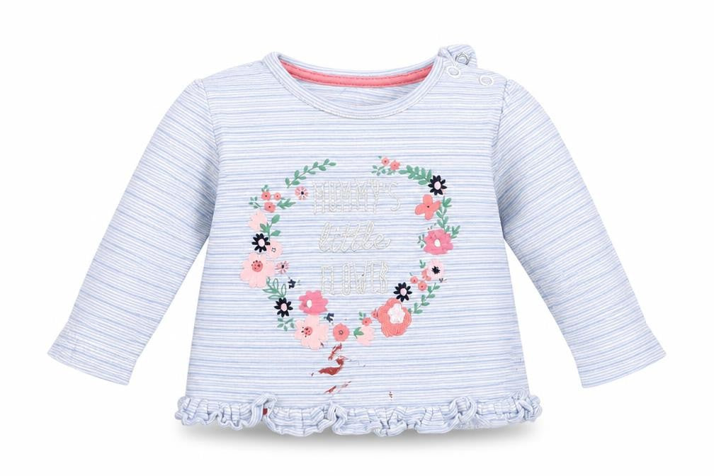 Earlydays Girls Blue Striped  Basic T-Shirt Size 3-6 Months