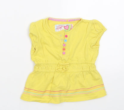 Debenhams Girls Yellow   Basic T-Shirt Size 12-18 Months