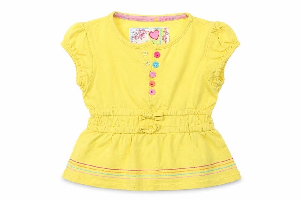 Debenhams Girls Yellow   Basic T-Shirt Size 12-18 Months