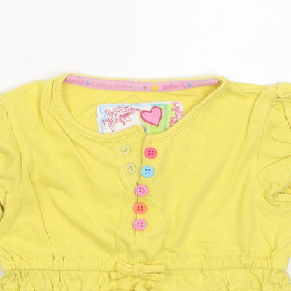Debenhams Girls Yellow   Basic T-Shirt Size 12-18 Months