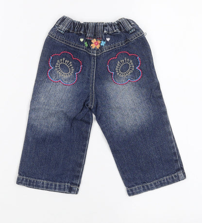 tigerliy Girls Blue Floral   Jeans Size 9 Months