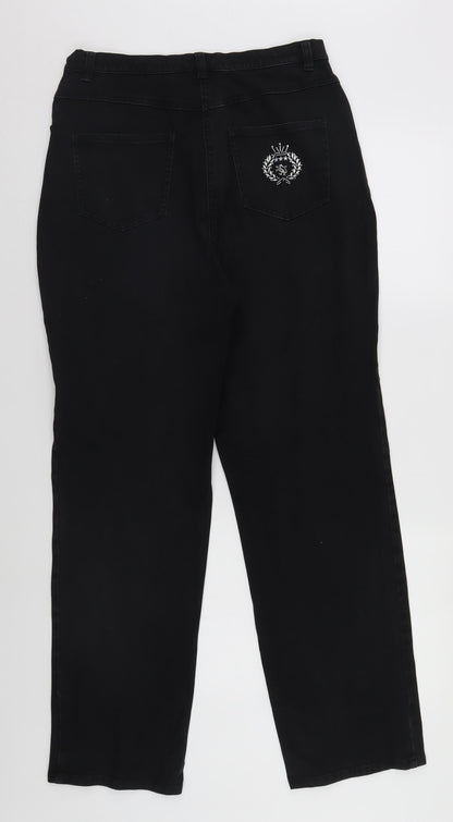 Womens UK Size 14 Preworn Regular Fit  Black Trousers