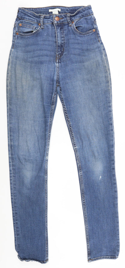 Womens UK Size 4 H&M Regular Fit Skinny Blue Jeans