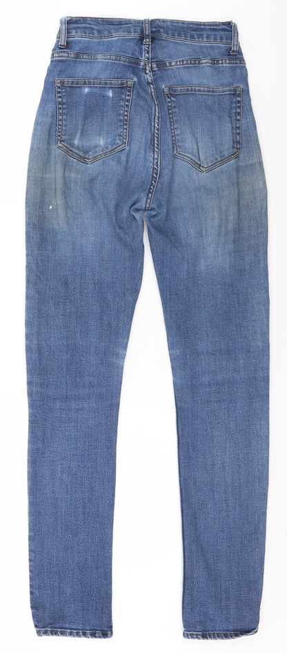 Womens UK Size 4 H&M Regular Fit Skinny Blue Jeans