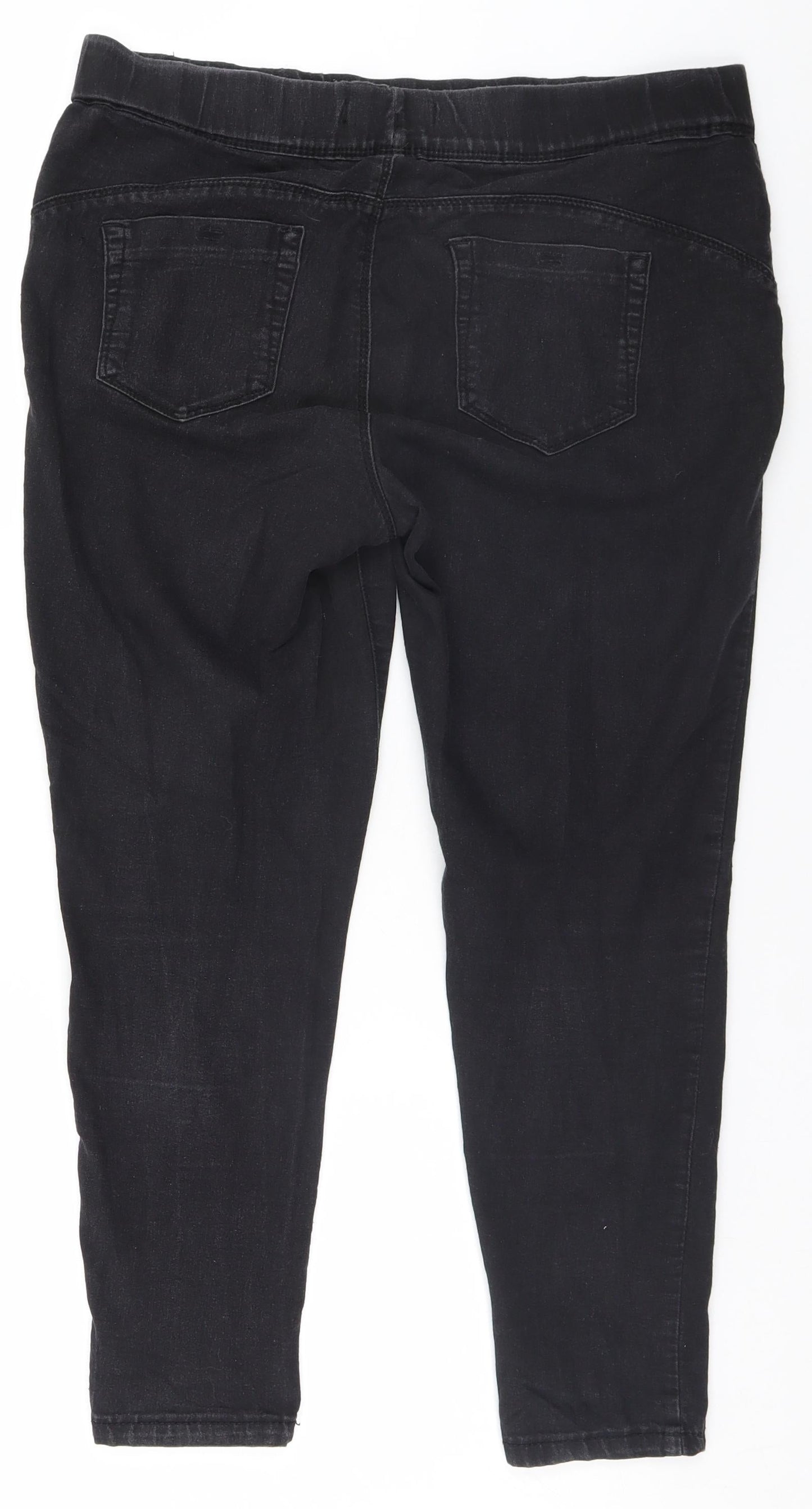 Denim & Co. Womens Black  Denim Straight Jeans Size 14 L24 in