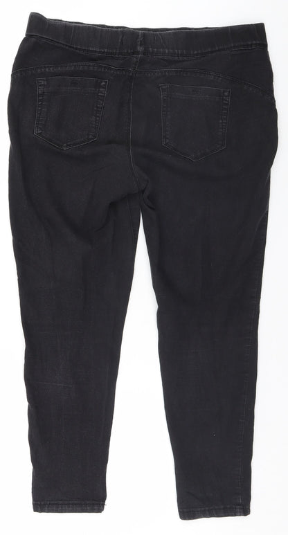 Denim & Co. Womens Black  Denim Straight Jeans Size 14 L24 in
